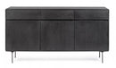 Credenza 3 Ante 3 Cassetti 160x40x85,5 cm Widald in Legno Nero-2