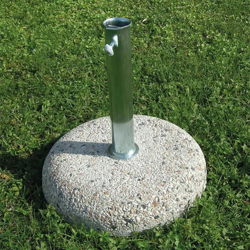 Base per Ombrellone da Giardino con Tubo Ø45 mm in Acciaio Grigio-3