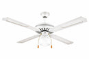 Ventilatore da Soffitto con 4 Pale e Lampada Ø130cm 3 Velocità  Kooper Windy Bianco-3