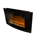 Camino Elettrico da Parete Effetto Fiamma 88,5x13,5x56 cm 900W/1800W Nero -5