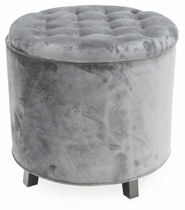 prezzo Pouf Fußstütze Container Ø55x55 cm in hellgrauem Soriani-Samt