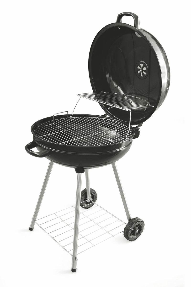 Barbecue a Carbone Carbonella Tondo con Ruote Soriani Sun-Day Nero-2