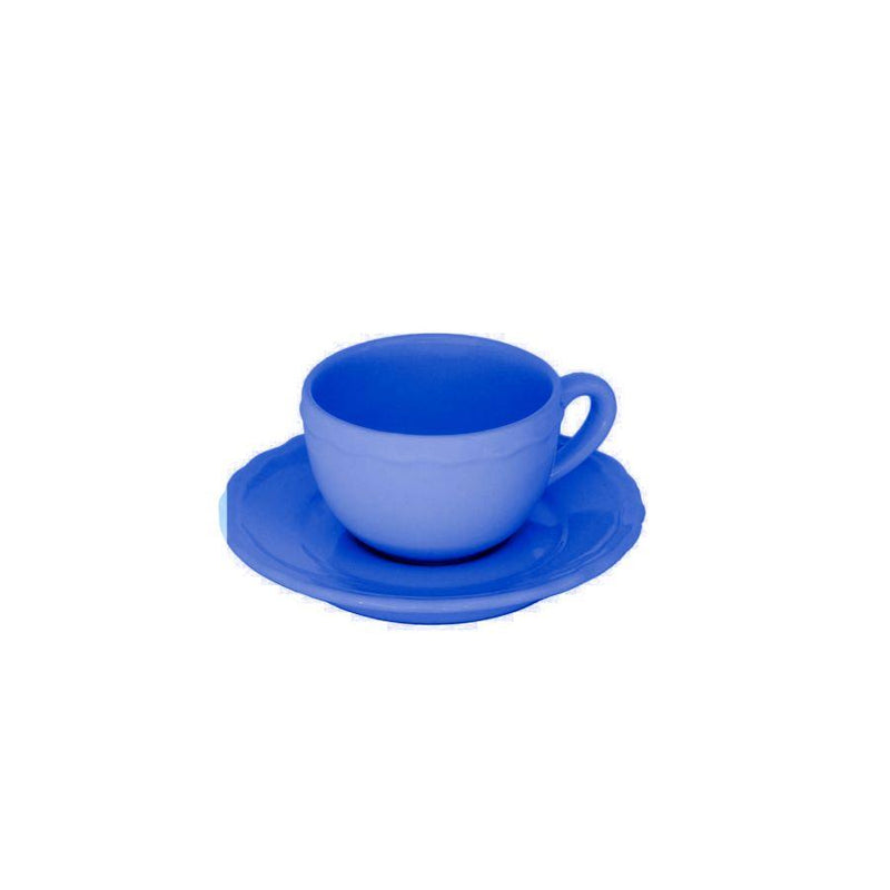 Set 6 Tazzine da Caffè con Piattino Ø7,5xh5 cm in Gres Porcellanato Juliet Blu-2