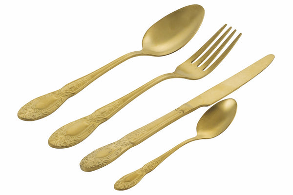 Service Besteckset 24-teilig in Gold Satin Steel, Villa d'Este Home Tivoli Wonderland online