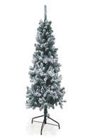 Albero di Natale Artificiale Slim Innevato 180 cm 436 Rami Soriani Sestriere Verde-1