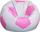 Poltrona a Sacco Pouf Ø100 cm in Similpelle Baselli Pallone da Calcio Grigio e Rosa-1