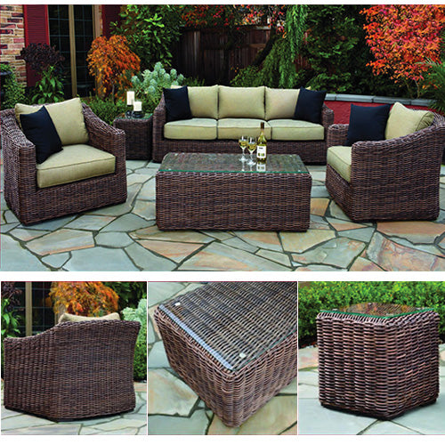 sconto Sofagarnitur Sessel und Couchtisch aus Polyrattan Wohnzimmer für heimische Gartenmöbel 