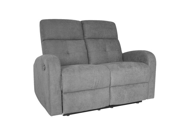 2-Sitzer-Liegesofa mit Fußstütze 130 x 85 x 100 cm in grauem Stoff online