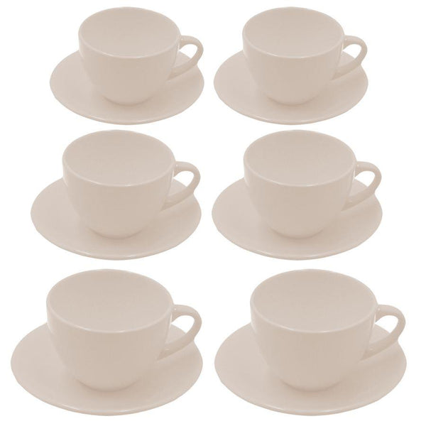 Set 6 Tazzine da Caffè con Piattino 8x7xh5 cm in Gres Porcellanato Romeo Crema acquista