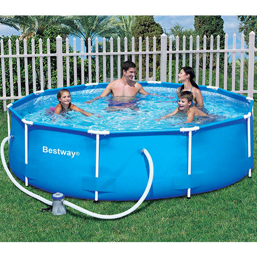 Runder oberirdischer Pool 305 x 100 cm Bestway Steel Pro Frame 56334  sconto