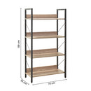 Libreria in Legno 139x73x35 cm Scaffale 4 Ripiani per Ufficio Rovere-3