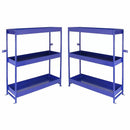 Set 2 Scaffali per Van Furgone 116,5x115x34,8 cm in Acciaio Senza Bulloni Blu-1