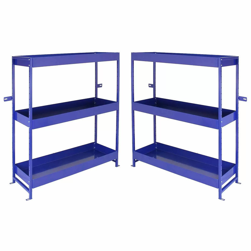 Set 2 Scaffali per Van Furgone 116,5x115x34,8 cm in Acciaio Senza Bulloni Blu-1