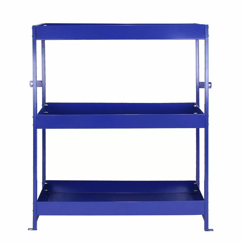 Set 2 Scaffali per Van Furgone 116,5x115x34,8 cm in Acciaio Senza Bulloni Blu-3