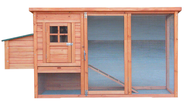 Pollaio da Giardino 198x75x103 cm Per 3-4 Galline in Legno Naturale -1