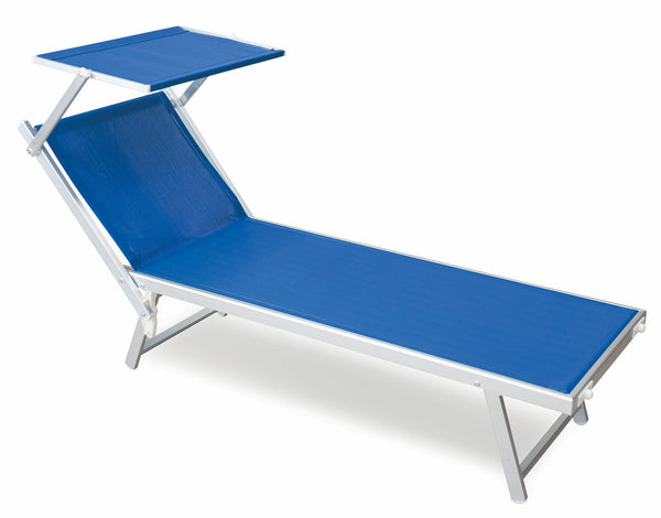 Garten-Sonnenliege aus Aluminium mit Soriani-Dach Riccione Blue online