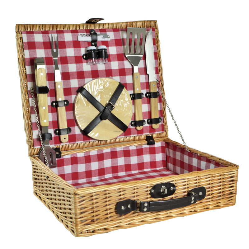 Cestino Pic-nic in vimini campagna con accessori barbeque cm 50x40xh14-3