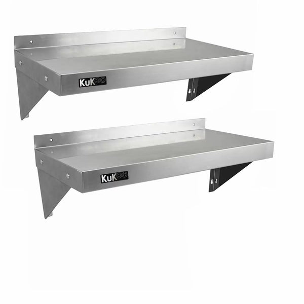 Set 2 Mensole a Muro 90x30 cm per Cucine di Ristoranti Pizzerie in Acciaio Inox sconto