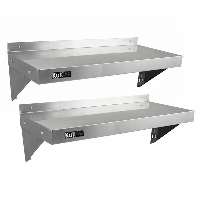 Set 2 Mensole a Muro 100x30 cm per Cucine di Ristoranti Pizzerie in Acciaio Inox-1