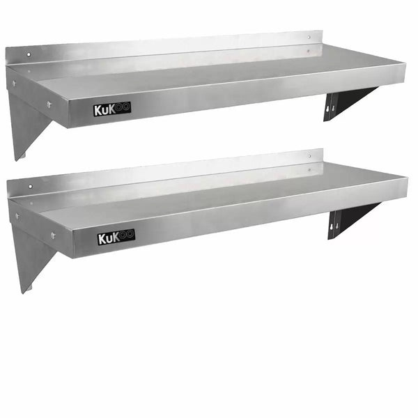 Set 2 Mensole a Muro 125x30 cm per Cucine di Ristoranti Pizzerie in Acciaio Inox prezzo