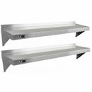 Set 2 Mensole a Muro 140x30 cm per Cucine di Ristoranti Pizzerie in Acciaio Inox-1