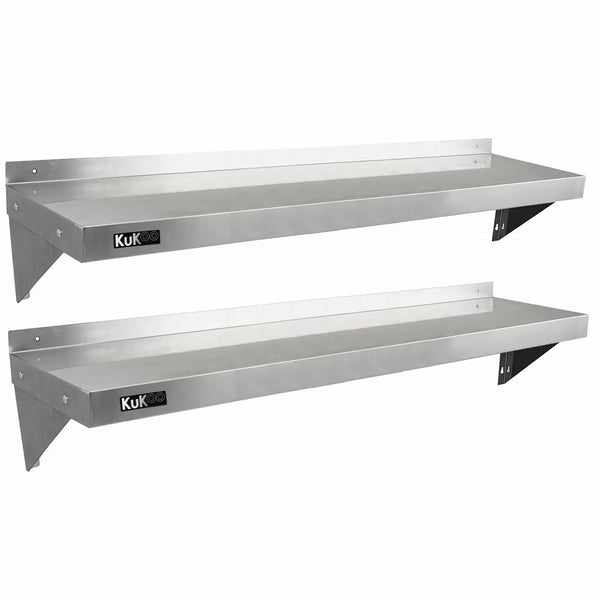 prezzo Set 2 Mensole a Muro 140x30 cm per Cucine di Ristoranti Pizzerie in Acciaio Inox