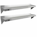 Set 2 Mensole a Muro 150x30 cm per Cucine di Ristoranti Pizzerie in Acciaio Inox-1