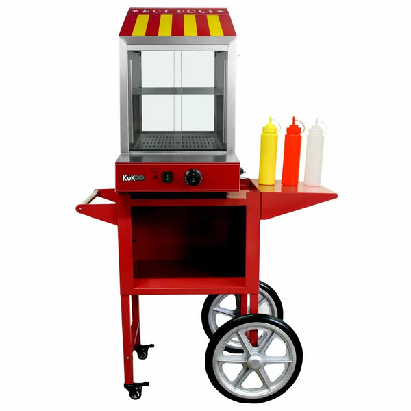 sconto Macchina a Vapore per Hot Dog 2000W in Acciaio Inox con Carrello