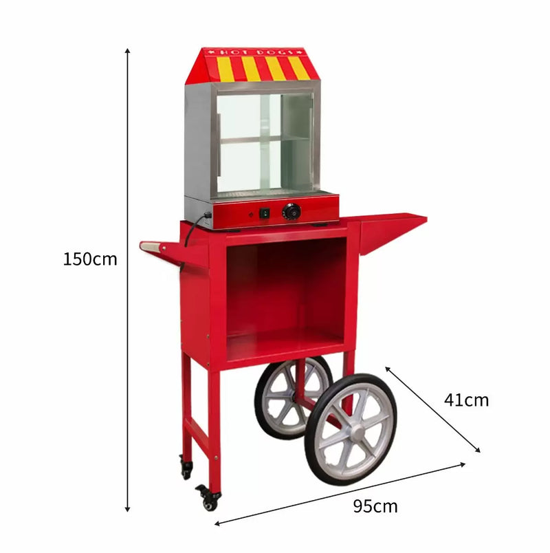 Macchina a Vapore per Hot Dog 2000W in Acciaio Inox con Carrello-9