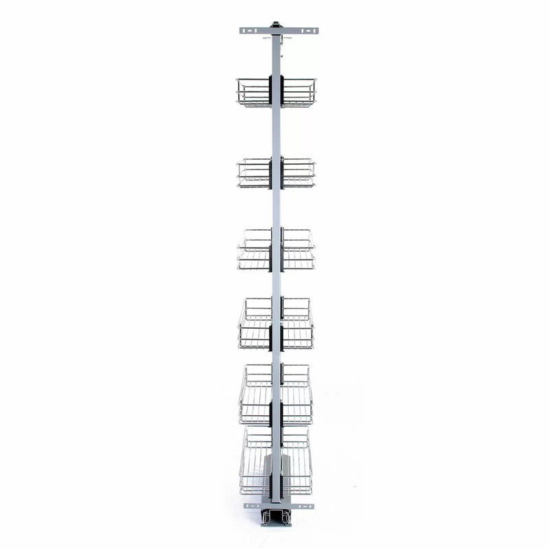 Colonna Estraibile per Mobile da Cucina 6 Cestelli H190-220 cm in Acciaio Inossidabile-5