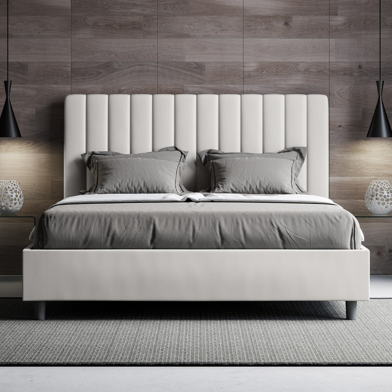 Letto Matrimoniale 160x190 cm Senza Rete Agueda Bianco-2