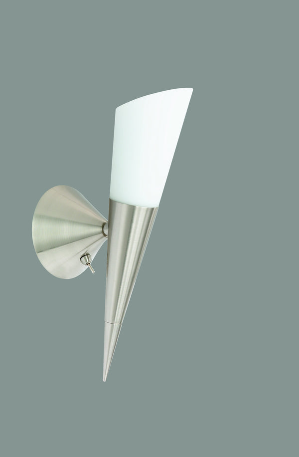 E14 Innenwandlampe aus matt vernickeltem Metall sconto