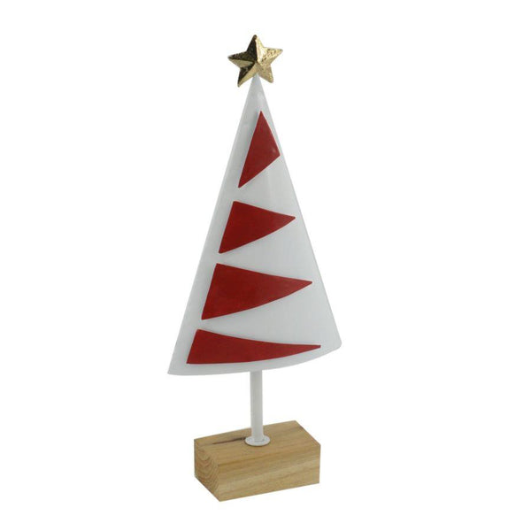 acquista Albero metallo bianco rosso cm 15x6xh34