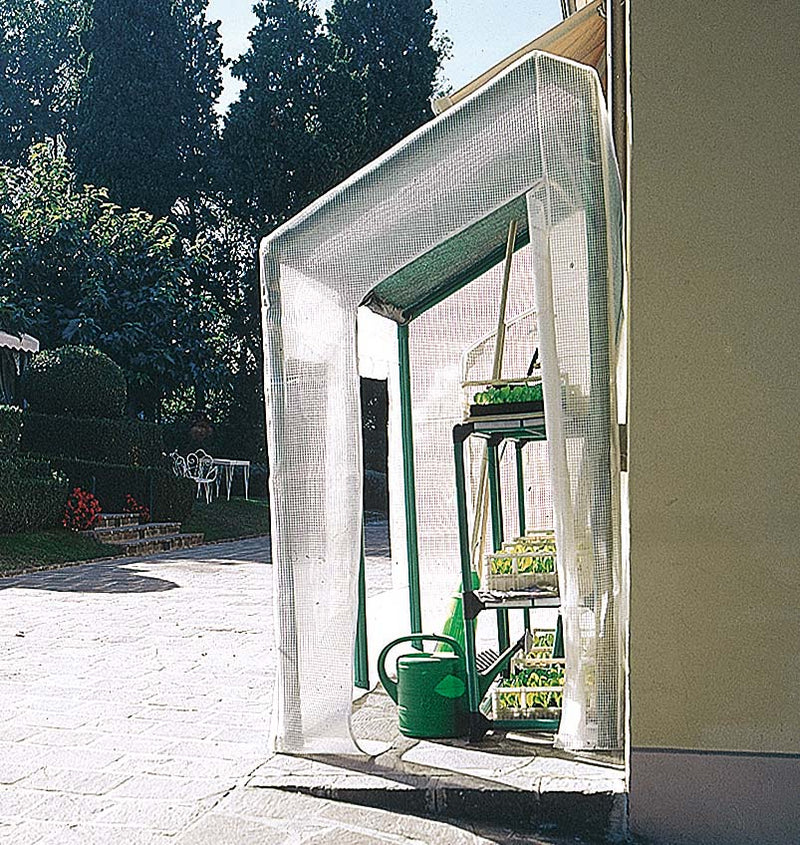 Serra da Giardino a Parete in PVC con Telo Rama Lobelia Verde-3