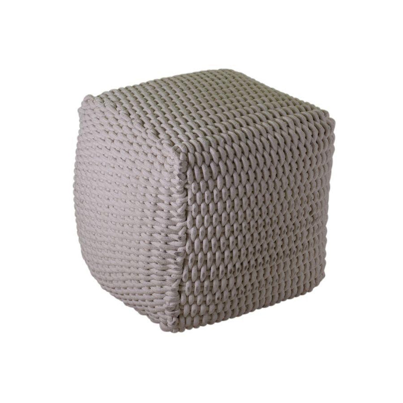 Pouf Quadrato 43x43xh43 cm in Tessuto Bianco-1