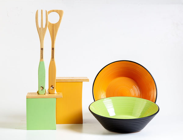 Set Cucina Verde e Arancio 6 Pezzi online