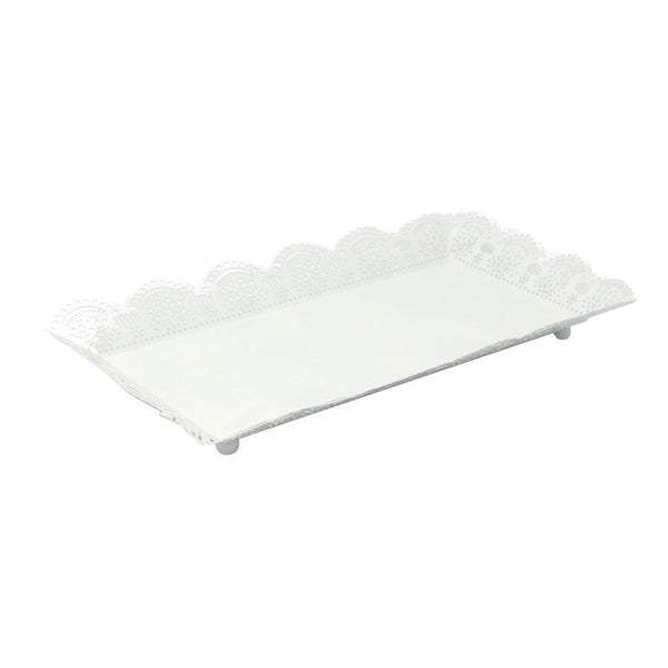 Vassoio Rettangolare 43x28xh5 cm in Metallo Bianco online