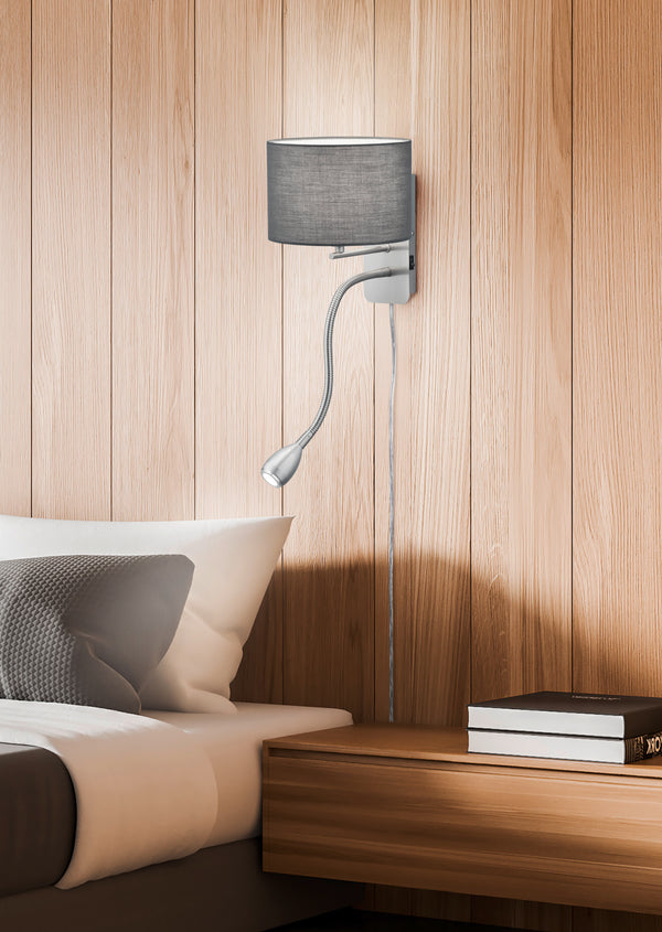 E14 Innenwandlampe aus matt vernickeltem Metall sconto