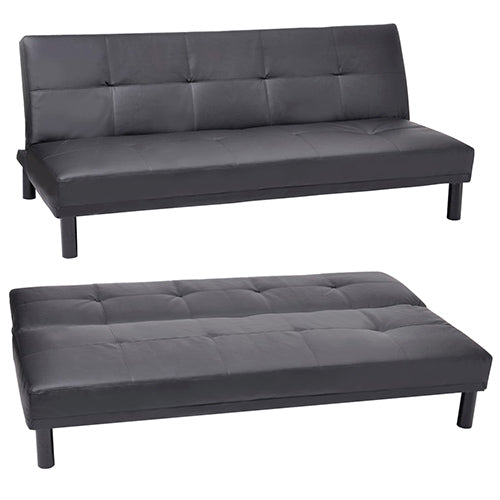 Click-Clack Prontoletto Schlafsofa aus schwarzem Kunstleder  sconto