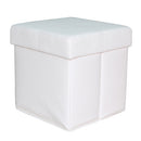 Pouff Pouf Puff Contenitore Modello Storage 38X38X38 Cm Colore Bianco-1