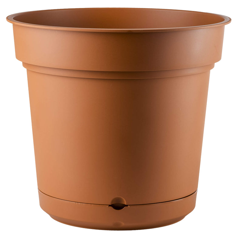 Vaso Ø48x43 cm in Polipropilene con Riserva d'Acqua e Sottovaso Tulli Hydral Elements 48 Terracotta-1