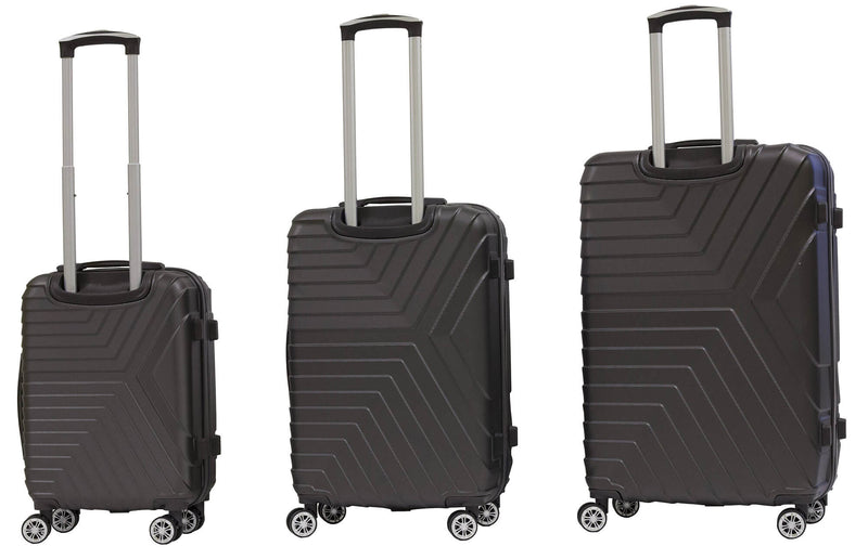 Set 3 Valigie Trolley Rigide in ABS 4 Ruote TSA Ravizzoni Picasso Grigio-2