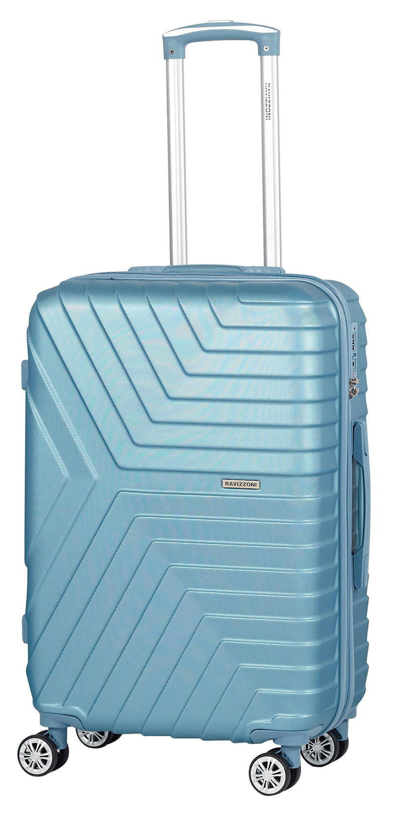 Trolley Valigia Medio Rigido in ABS 4 Ruote TSA Ravizzoni Picasso Blu-1