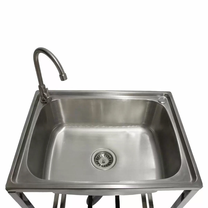 Lavandino da Campeggio Portatile 60x45x79 cm in Acciaio Inox-9