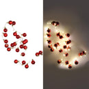 Luce filo sfera rosso 48 led bianco caldo alimentazione fissa cm Ø4x120-2