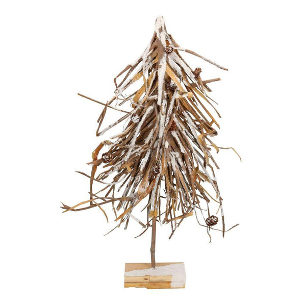 sconto Albero tessuto rattan innevato cm 30x6xh65