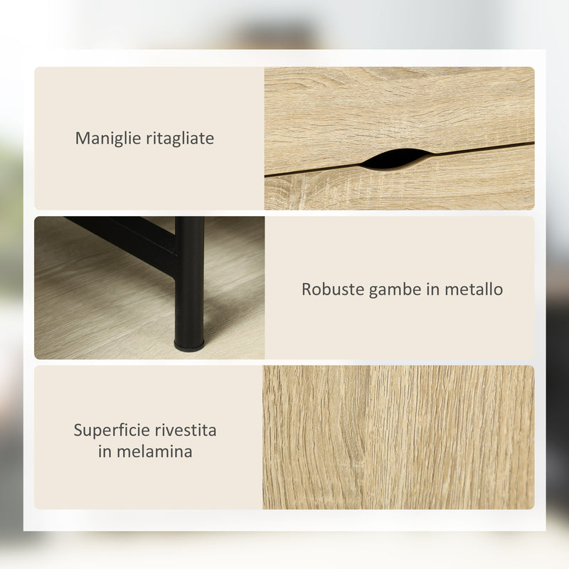 Libreria a Parete 80x35x155 cm in MDF e Metallo Legno Naturale-7