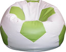 Poltrona a Sacco Pouf Ø100 cm in Similpelle Baselli Pallone da Calcio Bianco e Verde Limone-1