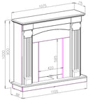 Camino Elettrico da Pavimento 102x110x30 cm Effetto Fiamma 2000W Calisto & Galileo Silver-3