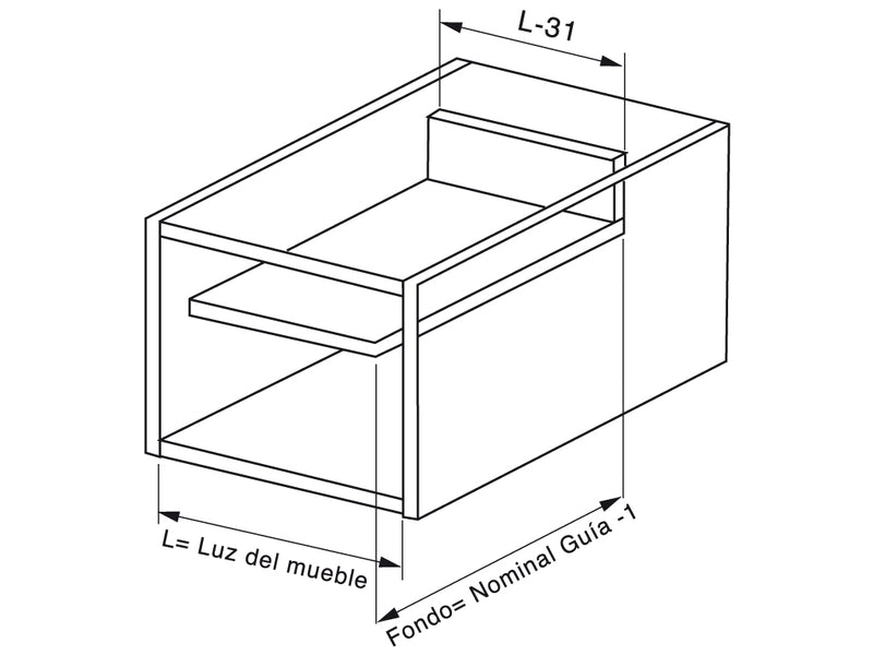 Kit Cassetto per Cucina Ultrabox H86 mm P 350 mm Acciaio Grigio Metallizzato 10 Pezzi Emuca-3